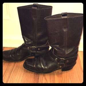 Men’s vintage brown motorcycle harness boots 10.5D
